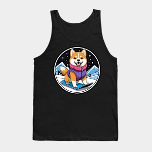 Shiba Inu Ready for Snowboarding Tank Top